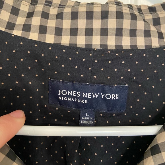 NWOT Jones New York Signature women’s gingham plaid button windbreaker jacket - Picture 4 of 8